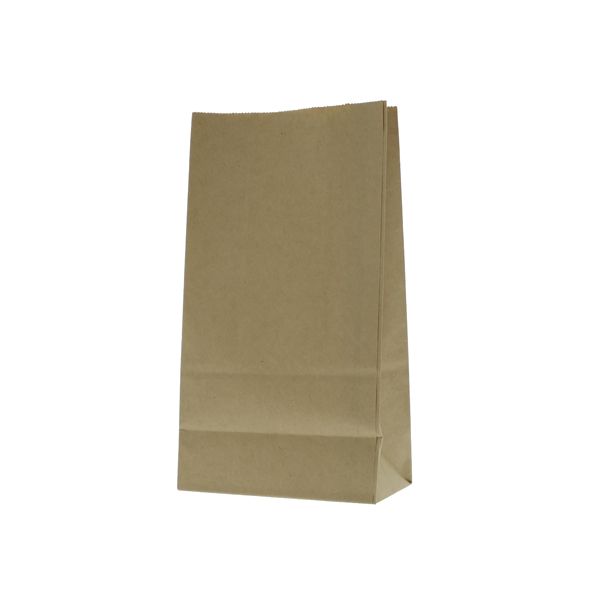 Block bottom bag kraft paper compostable with window - white