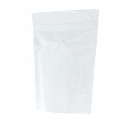 Coffee pouch - shiny white - 1 kg (235x345+{60+60} mm)