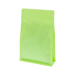 Flat bottom pouch with zipper - matt green (100% recyclable)