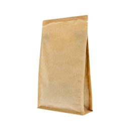 Flat bottom pouch with zipper - Kraft Look (100% recyclable)
