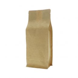 Flat Bottom pouch kraft paper compostable - brown