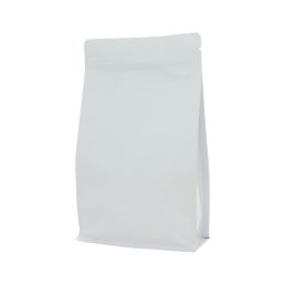 Flat bottom pouch with zipper - matt white - 195x295+{45+45} mm (3 lt)