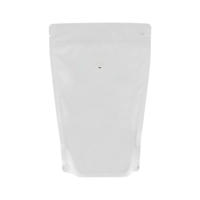 Coffee pouch - matt white (100% recyclable)