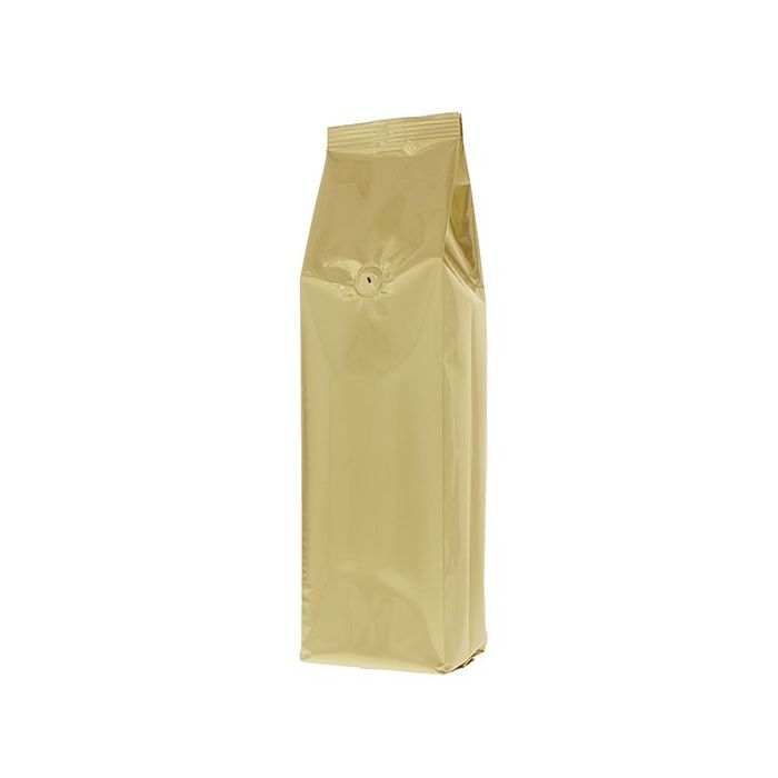 Side-gusset Coffee Pouch with Valve - Matte Gold