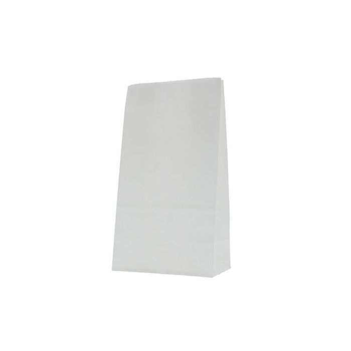 Block bottom bag kraft paper 1 layer - white