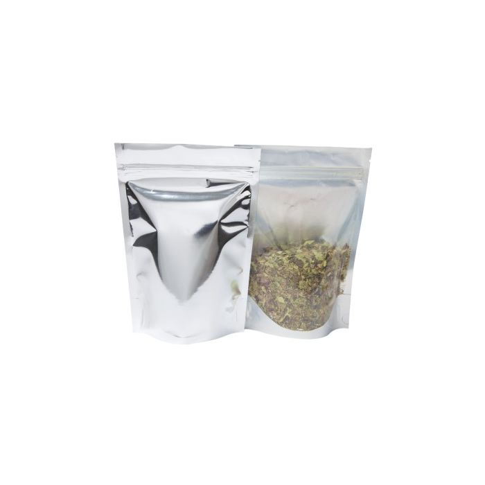 Stand-up pouch - clear / shiny silver - 160x230+{45+45} mm (700-900ml)