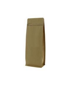 Flat bottom pouch kraft paper with front zipper - brown - 95x245+{35+35} mm (700-800ml)