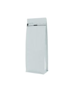 Flat bottom pouch with front zipper - matt white