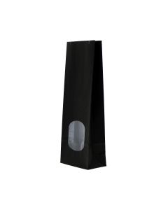 Block bottom bag kraft paper with window - black