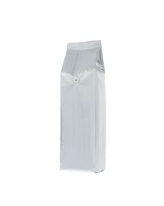 Side-Gusset Coffee Pouch Matte Silver with Valve