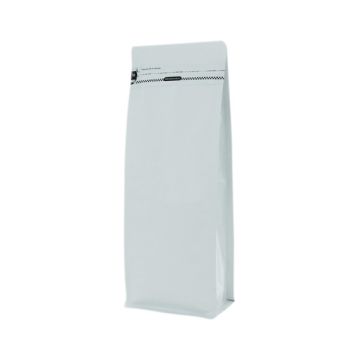 Flat bottom pouch with front zipper - matt white