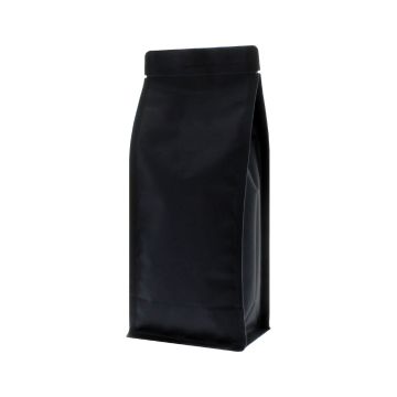 Flat bottom pouch - matt black (100% recyclable)
