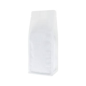 Flat bottom pouch- matt white (100% recyclable)