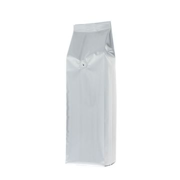 Side-Gusset Coffee Pouch Matte Silver with Valve