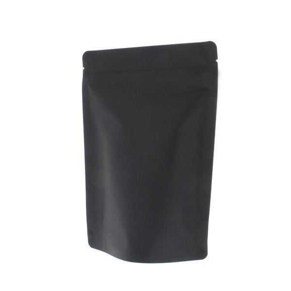 Coffee pouch kraft paper - black - 500 gr (190x265+{55+55} mm)