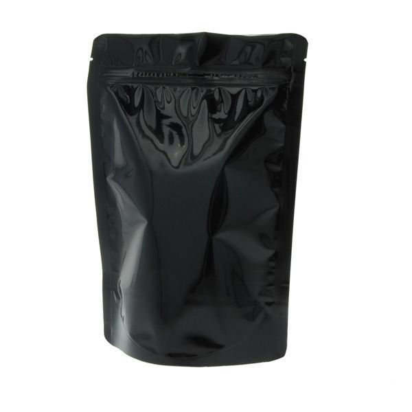 Stand-up pouch - shiny black - 130x210+{40+40} mm (450-500ml)