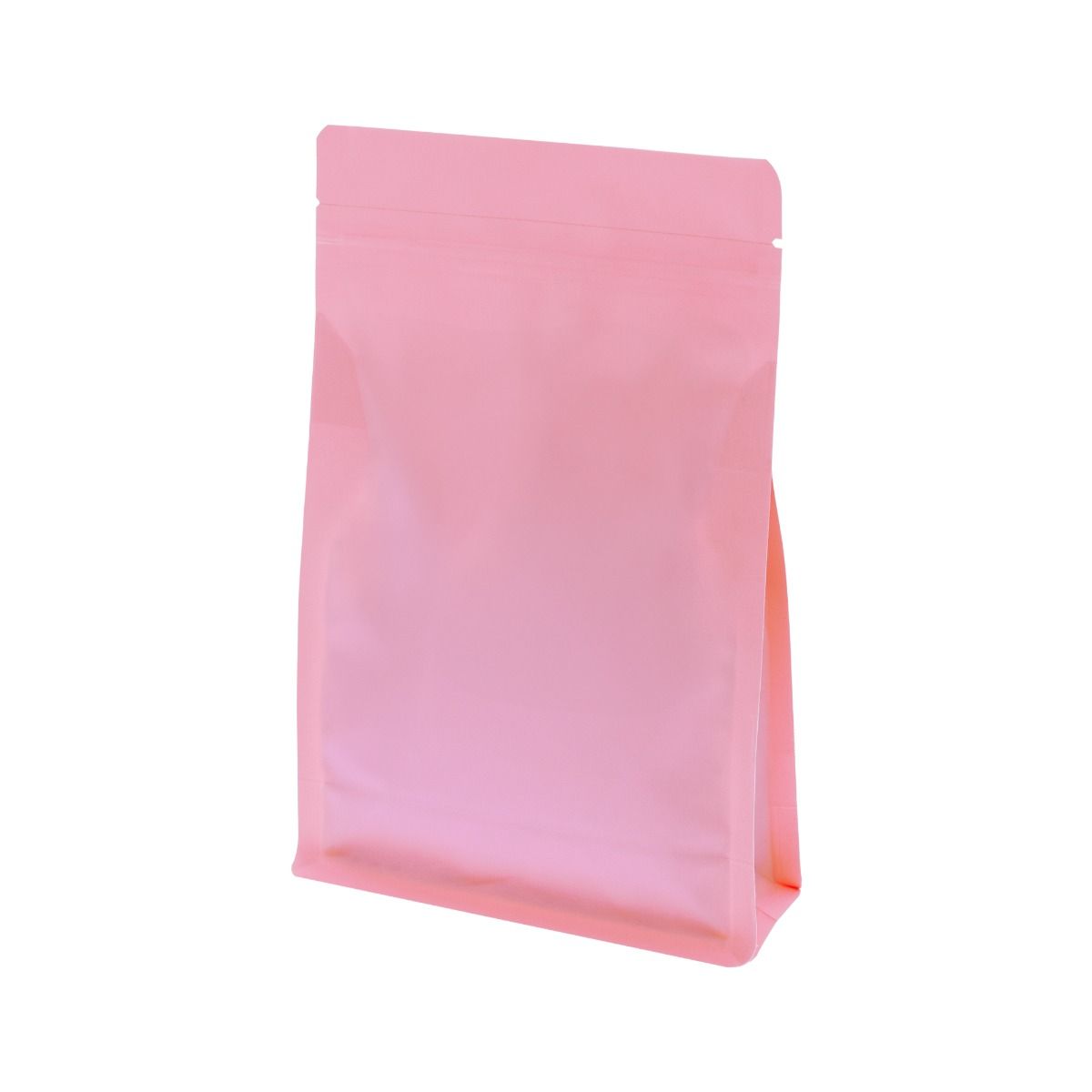 Flat bottom pouch with zipper - matt pink (100% recyclable)