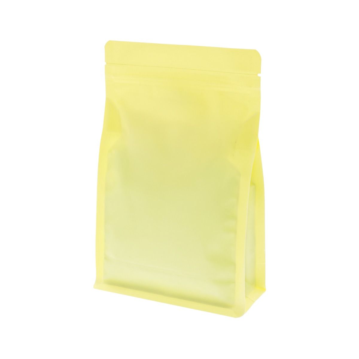 Flat bottom pouch with zipper - matt yellow (100% recyclable)
