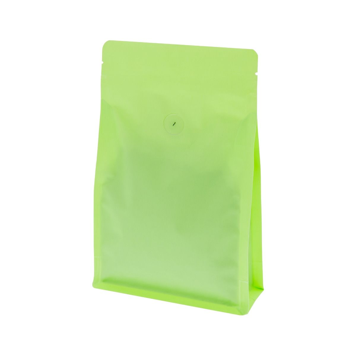 Flat bottom coffee pouch with zipper - matt green (100% recyclable)