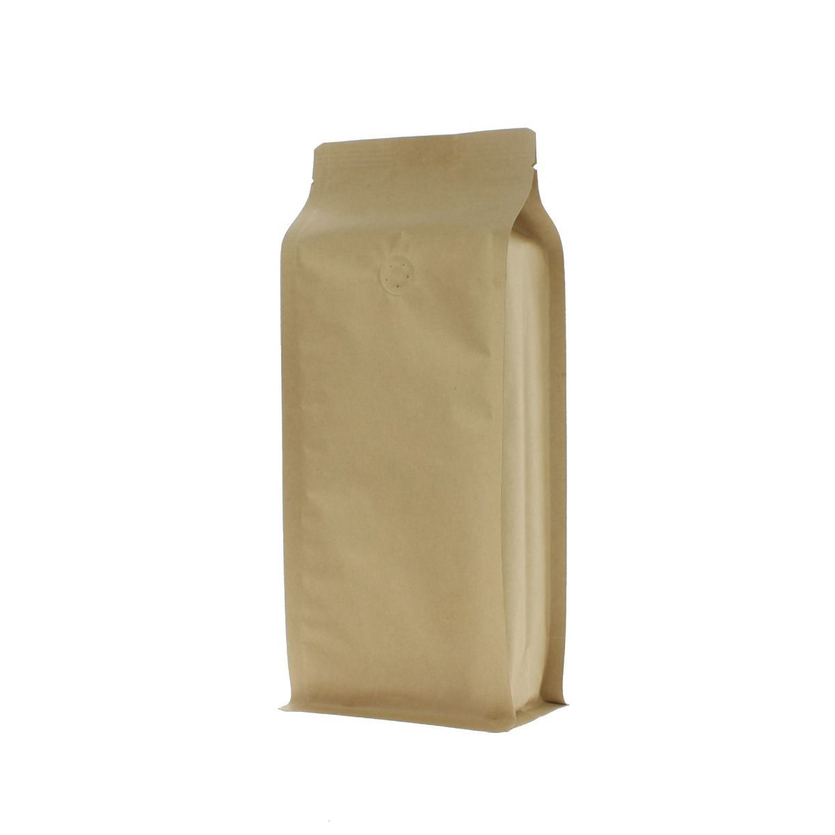 Flat bottom coffee pouch kraft paper - brown - 500 gr (110x280+{40+40} mm)