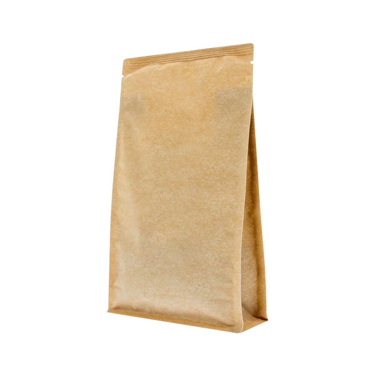 Flat bottom pouch with zipper - Kraft Look (100% recyclable)