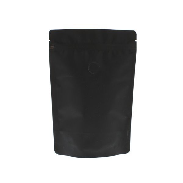 Coffee pouch with paper feel varnish - black - 250 gr (160x230+{45+45} mm)