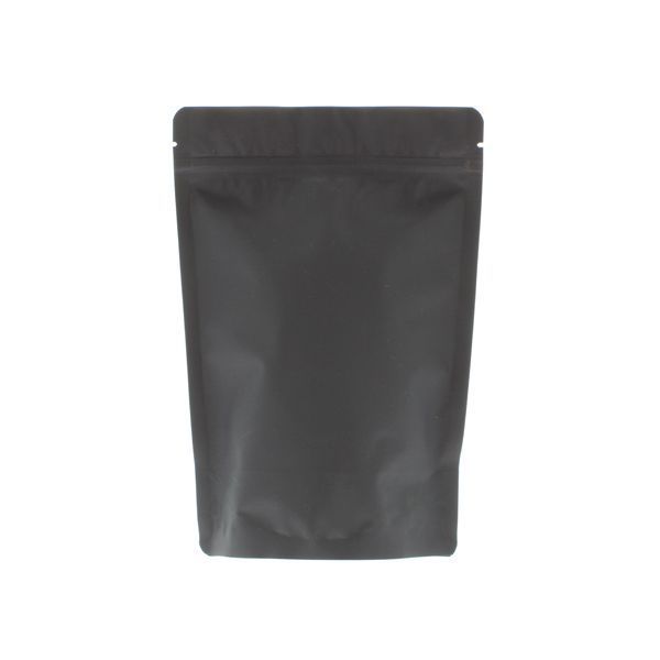 Stand-up pouch with paper feel varnish - black - 130x210+{40+40} mm (450-500ml)