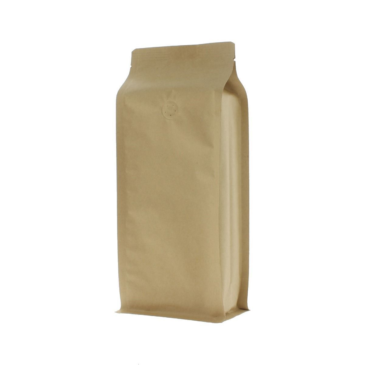 Flat bottom coffee pouch kraft paper - brown