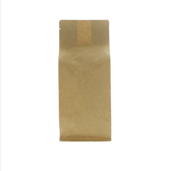 Flat Bottom pouch kraft paper compostable brown PouchDirect