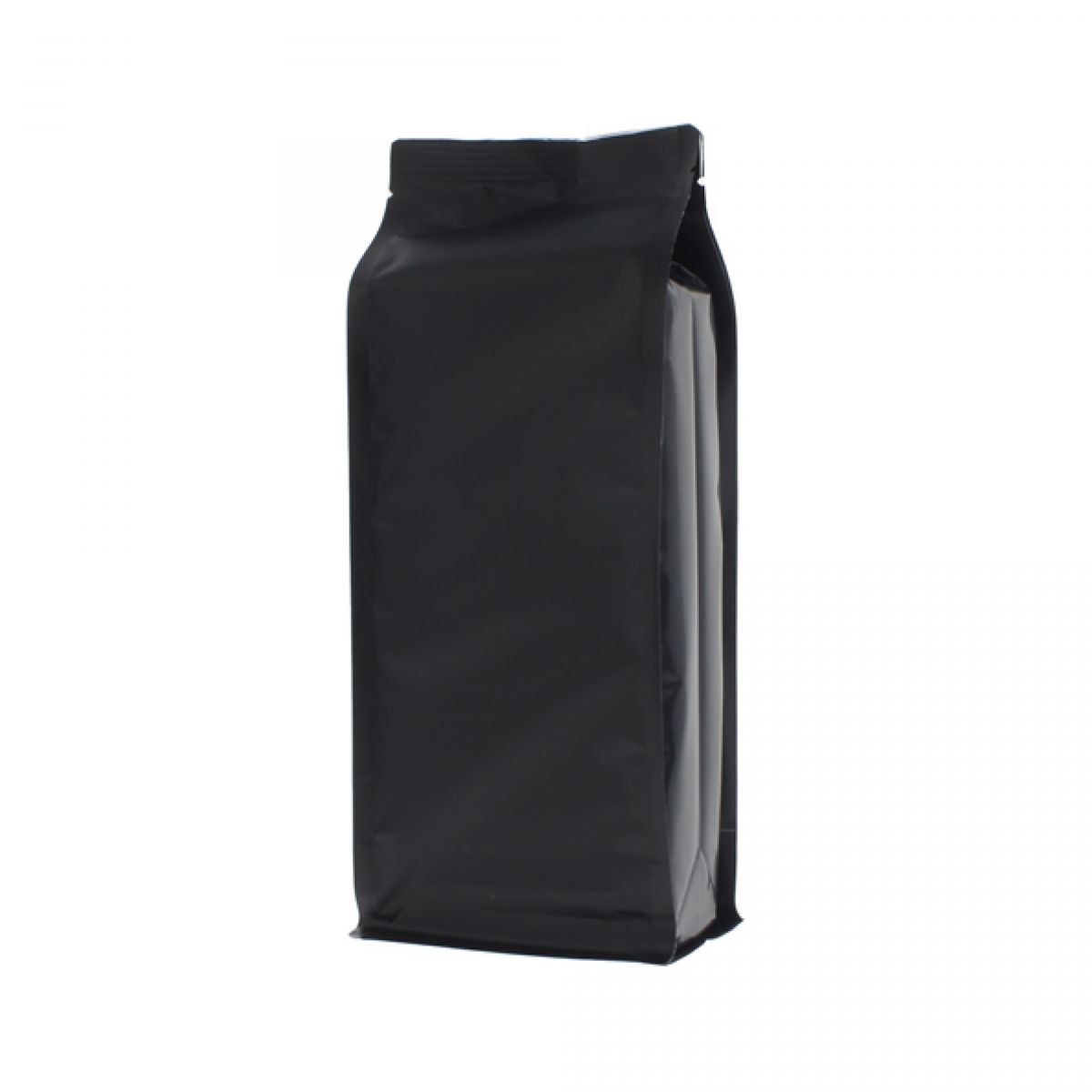 Flat bottom pouch - matt black - 95x185+{30+30} mm (450ml)