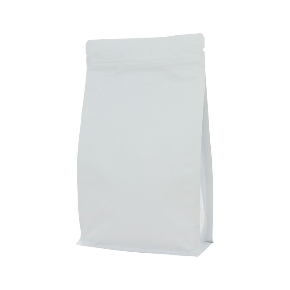 Flat bottom pouch with zipper - matt white