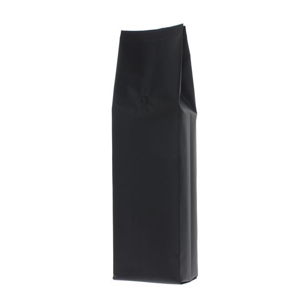 Side gusset coffee pouch - matt black - 1 kg (135x390+{40+40} mm)