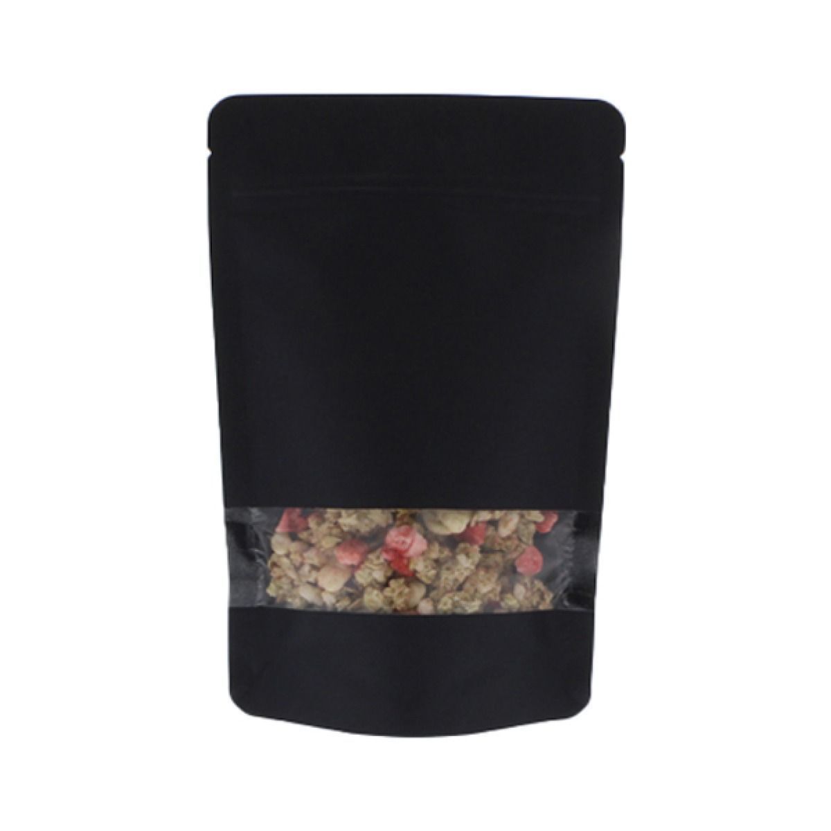 Stand-up pouch kraft paper with window - black