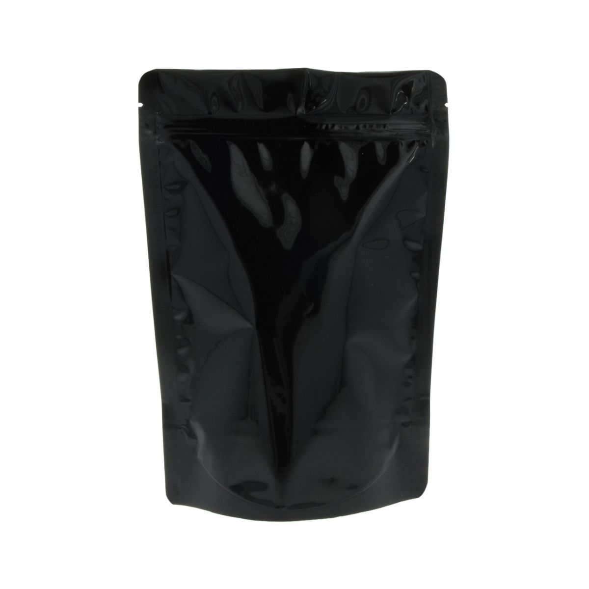 Stand-up pouch - shiny black - 95x150+{30+30} mm (100-125ml)