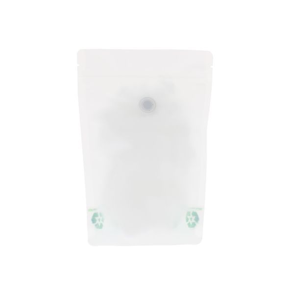 Coffee pouch with paper feel varnish - white - 1 kg (235x345+{60+60} mm)
