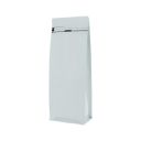 Flat bottom pouch with front zipper - shiny white