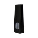 Block bottom bag kraft paper with window - black