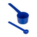 Measuring scoops with long handle - blue