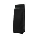 Flat bottom coffee pouch with front zipper - matt black