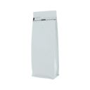Flat bottom coffee pouch with front zipper - matt white