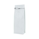 Flat bottom coffee pouch with front zipper - shiny white