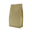 Flat Bottom Pouch kraft paper and front zipper - brown