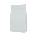 Flat bottom pouch with zipper - matt white