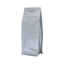 Flat Bottom Pouch limited edition matt silver (valve + front zipper) 95x245+(35+35)mm