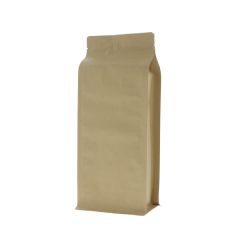 Flat bottom pouch kraft paper - brown - 95x230+{35+35} mm (900ml)
