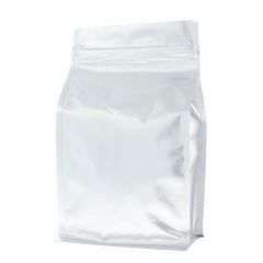 Flat bottom pouch with zipper - matt silver - 140x210+{35+35} mm (1lt)