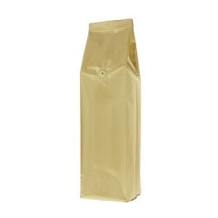 Side-gusset Coffee Pouch with Valve - Matte Gold