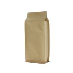 Flat bottom coffee pouch kraft paper - brown - 500 gr (110x280+{40+40} mm)