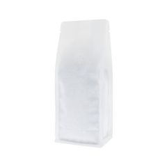 Flat bottom coffee pouch- matt white (100% recyclable)