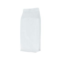 Flat bottom coffee pouch - shiny white